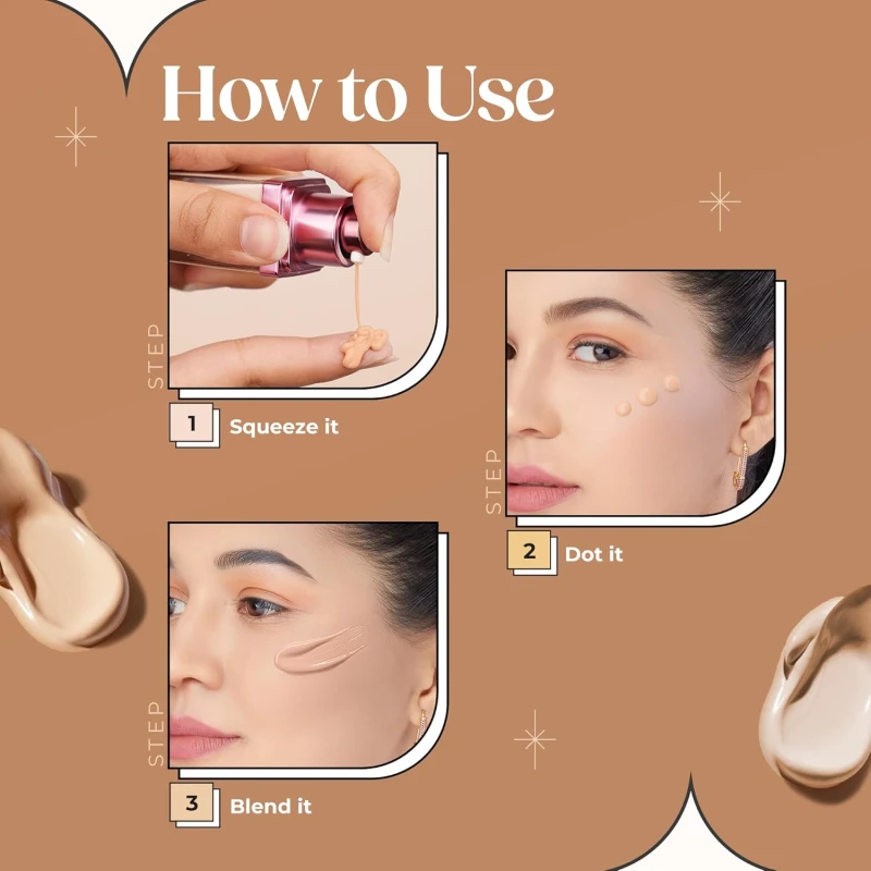 Hilary Rhoda High Definition Foundation for Women | Hides Pores & Blemishes | HD Foundation For All Skin Types | Blendable Formula | Natural & Matte Finish | High Coverage Liquid Foundation - 33ml (Radiant Beige - Shade 06) - Thumbnail 6